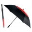 Зонт-трость противоштормовой Monsun механический (черный с красным)