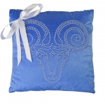 Подушка «Знак зодиака Овен», синяя