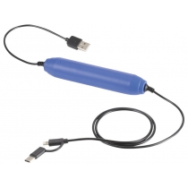 Портативное зарядное устройство, 2000 mAh/кабель 3 в 1, ярко-синий