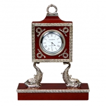 Часы интерьерные Дельфин IV (бронза, красное дерево, серебрение)