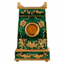 Часы интерьерные Сатир (бронза, малахит, позолота)