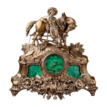 Часы интерьерные Бавария (бронза, малахит, патина)