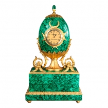 Часы интерьерные Фаберже I (бронза, малахит, позолота)