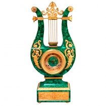 Часы интерьерные Лира (бронза, малахит, позолота)
