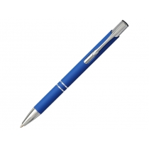 Шариковая кнопочная ручка Moneta с матовым антискользящим покрытием, ярко-синий