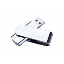 USB-флешка металлическая поворотная на 32 ГБ 3.0, глянец