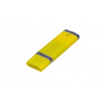 USB-флешка промо на 128 Гб прямоугольной классической формы, желтый