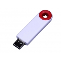 USB-флешка промо на 64 Гб прямоугольной формы, выдвижной механизм, красный
