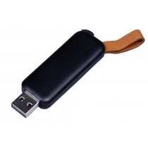 USB-флешка промо на 4 Гб прямоугольной формы, выдвижной механизм, черный