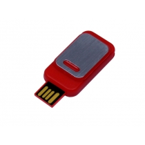 USB-флешка промо на 16 Гб прямоугольной формы, выдвижной механизм, красный