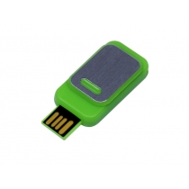 USB-флешка промо на 64 ГБ прямоугольной формы, выдвижной механизм, зеленый