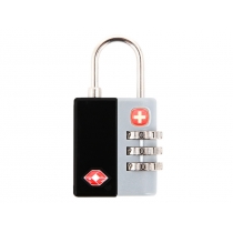 Замок кодовый TSA SWISSGEAR, цинковый сплав и AБС-пластик, 3 x 1,3 x 6,5 см, черный