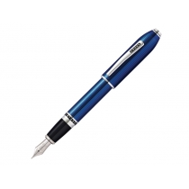Перьевая ручка Cross Peerless Translucent Quartz Blue Engraved Lacquer, синий