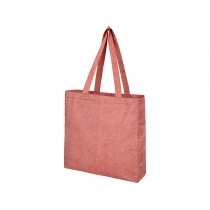 Эко-сумка Pheebs с клинчиком, изготовленая из переработанного хлопка, плотность 210 г/м2, красный яркий