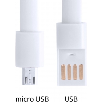 Браслет с зарядным кабелем micro USB , белый