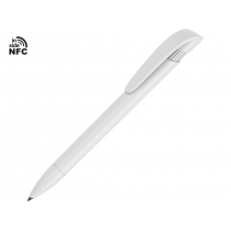 Ручка пластиковая шариковая YES F с чипом передачи информации NFC, белый