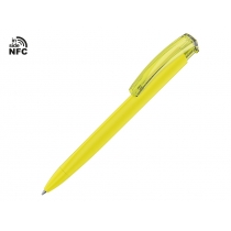 Ручка пластиковая шариковая трехгранная Trinity K transparent Gum soft-touch с чипом передачи информации NFC, желтый
