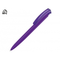 Ручка пластиковая шариковая трехгранная Trinity K transparent Gum soft-touch с чипом передачи информации NFC, фиолетовый