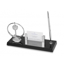 Настольный прибор Беверли-хиллз: часы, подставка под визитки, ручка