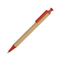 Ручка шариковая Эко, бежевый/красный