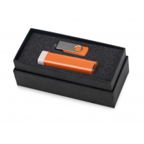 Подарочный набор Flashbank с флешкой и зарядным устройством, оранжевый