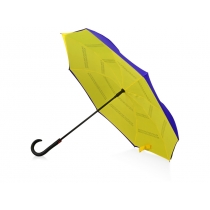 Зонт-трость наоборот Inversa, полуавтомат, темно-синий/желтый