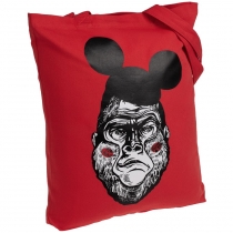 Холщовая сумка Monkey Mouse, красная