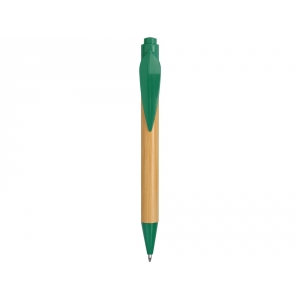 Ручка шариковая Листок, бамбук/зеленый