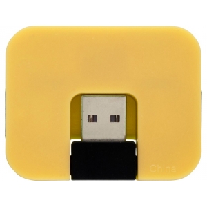 USB Hub Gaia на 4 порта, желтый