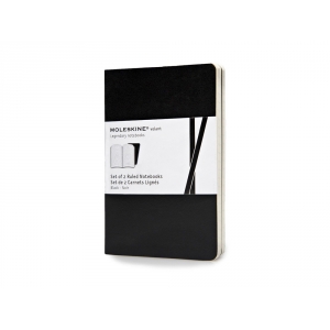 Записная книжка Moleskine Volant (в линейку, 2 шт.), Pocket (9х14см), черный