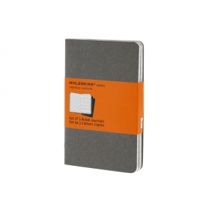 Записная книжка Moleskine Cahier (в линейку, 3 шт.), Pocket (9х14см), серый