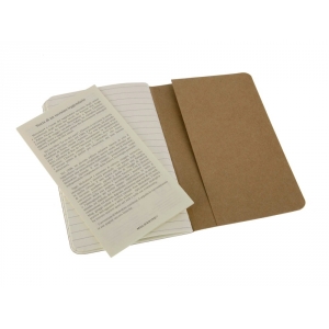 Записная книжка Moleskine Cahier (в линейку, 3 шт.), Pocket (9х14см), бежевый