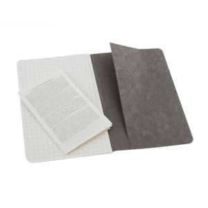 Записная книжка Moleskine Cahier (в клетку, 3 шт.), Pocket (9х14см), серый