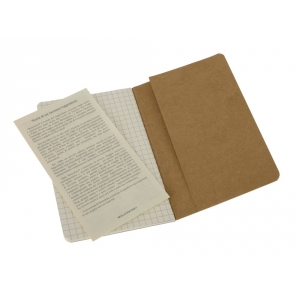 Записная книжка Moleskine Cahier (в клетку, 3 шт.), Pocket (9х14см), бежевый