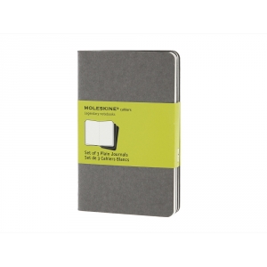 Записная книжка Moleskine Cahier (нелинованный, 3 шт.), Pocket (9х14см), серый