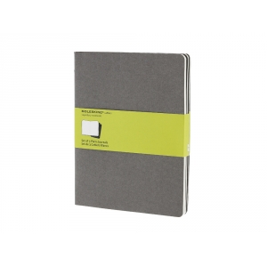 Записная книжка Moleskine Cahier (нелинованный, 3 шт.), ХLarge (19х25см), серый