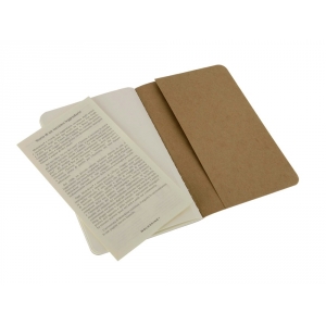 Записная книжка Moleskine Cahier (нелинованный, 3 шт.), Pocket (9х14см), бежевый