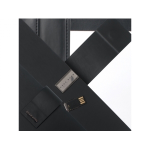 Папка А5 Loop Black с USB-флешкой на 16 Гб. Hugo Boss, черный