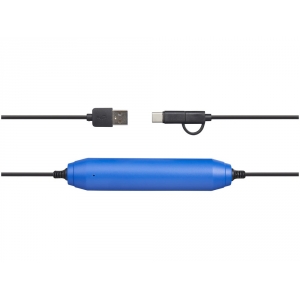Портативное зарядное устройство, 2000 mAh/кабель 3 в 1, ярко-синий