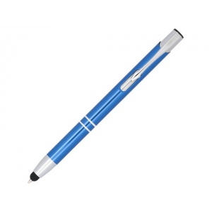 Шариковая кнопочная ручка-стилус Moneta из анодированного алюминия, синий