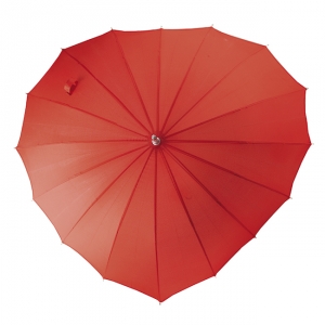 Зонт-трость Люблю механический (красный)