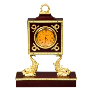 Часы интерьерные Дельфин III (бронза, красное дерево, позолота)