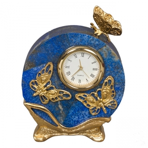 Часы интерьерные Бабочки (бронза, лазурит, позолота)