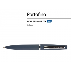 Ручка Portofino шариковая  автоматическая, синий металлический корпус, 1.0 мм, синяя
