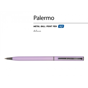 Ручка Palermo шариковая  автоматическая, сиреневый металлический корпус, 0,7 мм, синяя