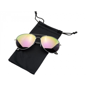 Солнечные очки Aviator с цветными зеркальными линзами, зеленый