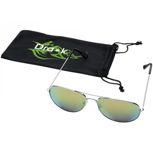 Солнечные очки Aviator с цветными зеркальными линзами, зеленый
