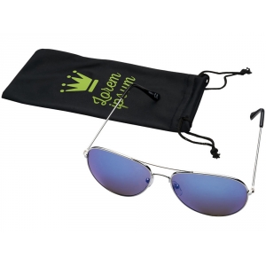 Солнечные очки Aviator с цветными зеркальными линзами, cиний