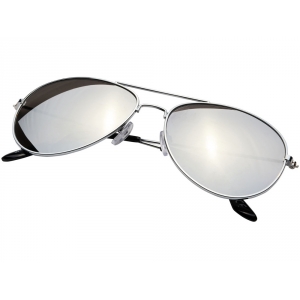 Солнечные очки Aviator с цветными зеркальными линзами, серебристый