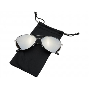 Солнечные очки Aviator с цветными зеркальными линзами, серебристый